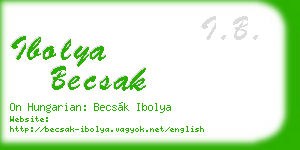 ibolya becsak business card
